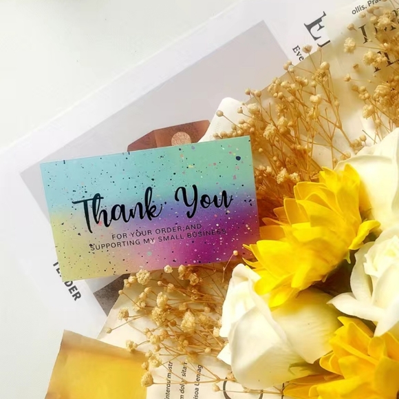 New 50 Fun Thank You for Your Order & Supporting My Small Business Cards - Picture 3 of 3